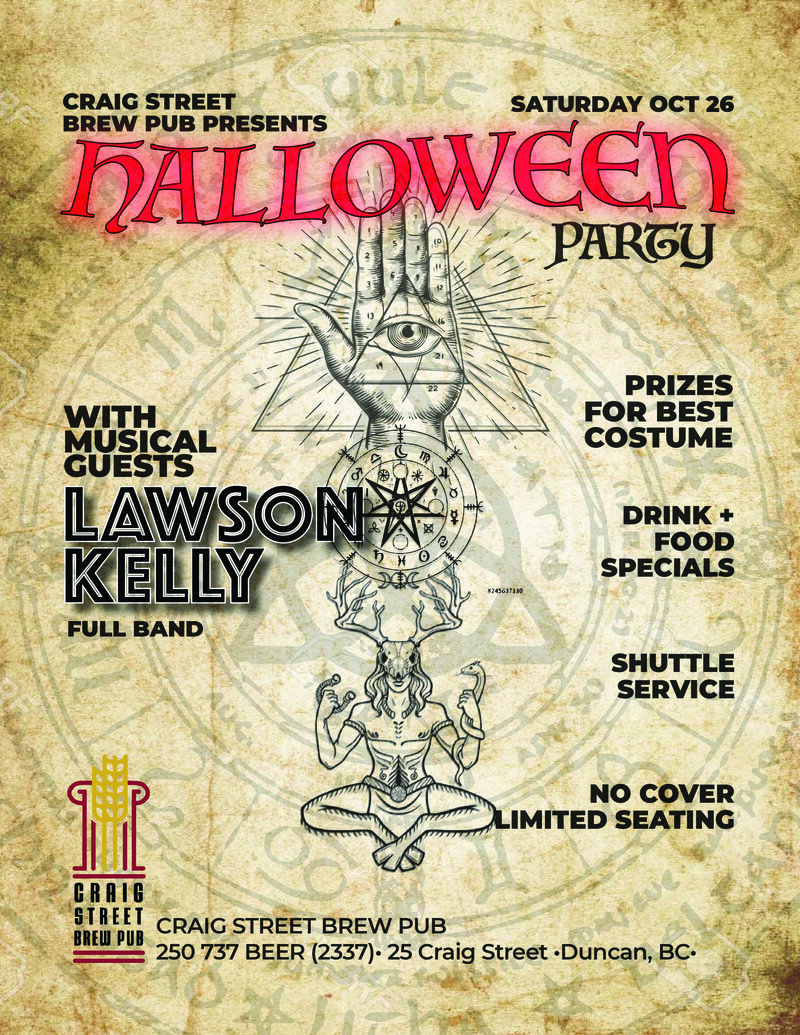 Halloween Party: Lawson Kelly (full band) @ Craig Street Brew Pub - Oct 26, 2019