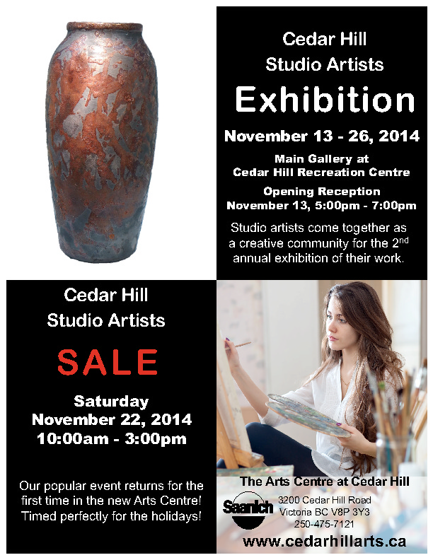 Cedar Hill Studio Artist Exhibition and Sale @  Art Centre at Cedar Hill - CACGV Main Gallery Nov 12 2014 - Jun 4th @  Art Centre at Cedar Hill - CACGV Main Gallery