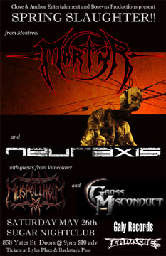Martyr, Neuraxis, Muspellheim, Gross Misconduct @ Capital Ballroom May 26 2007 - May 8th @ Capital Ballroom