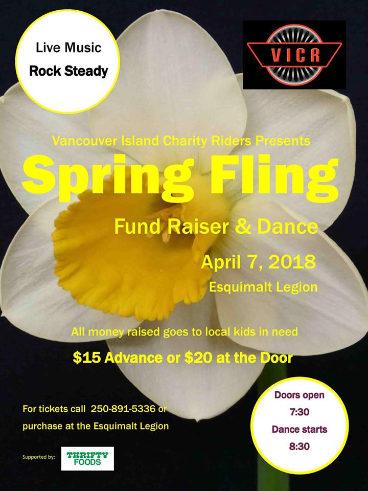 Vancouver Island Charity Riders Spring Fling: Rock Steady @ Esquimalt Legion Apr 7 2018 - May 6th @ Esquimalt Legion
