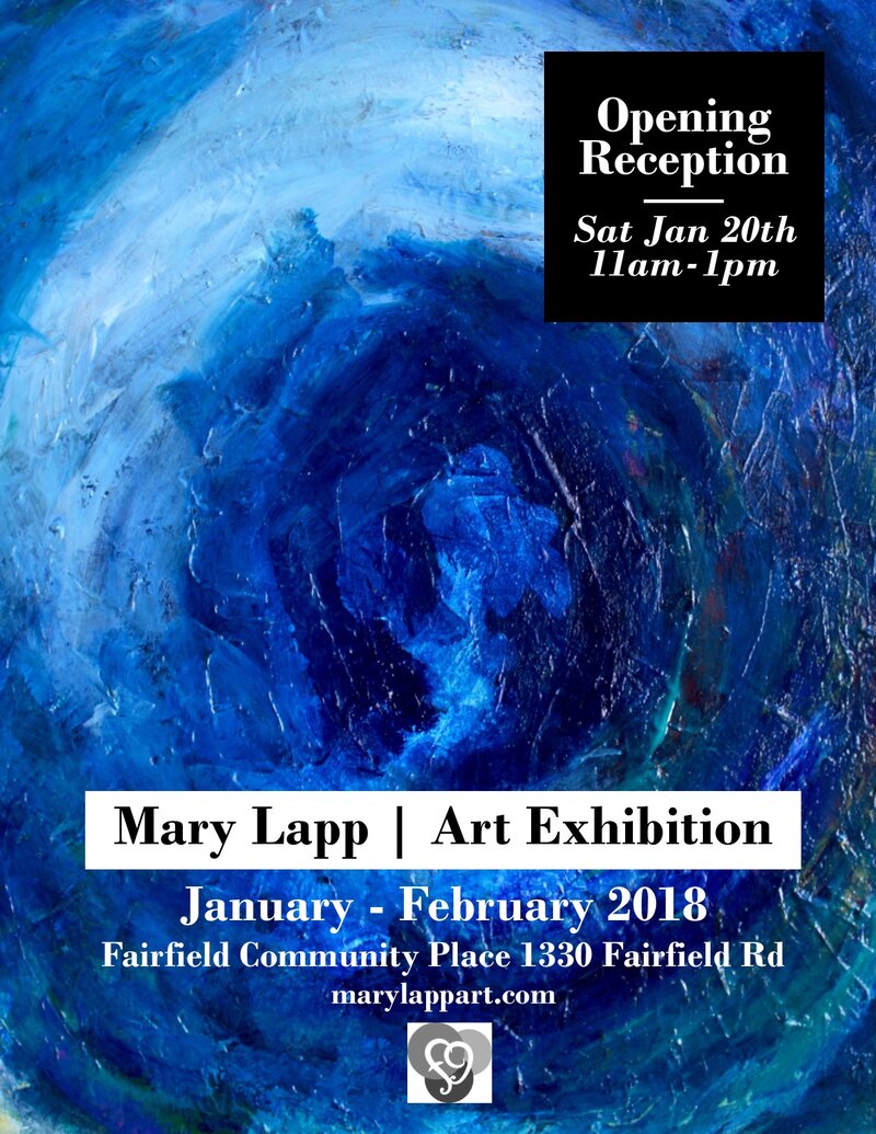 Mary Lapp Art Exhibition & Opening Reception: Mary Lapp  @ Fairfield Gonzales Community Association Jan 8 2018 - May 7th @ Fairfield Gonzales Community Association