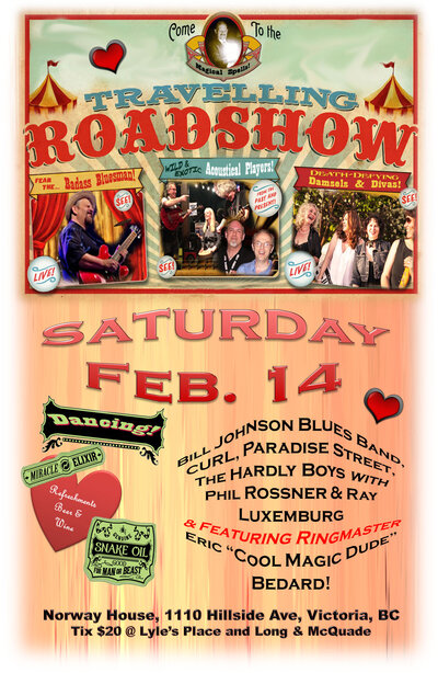 The Bill Johnson Blues Band, CURL, Paradise Street, The Hardly Boys @ Sons of Norway Feb 14 2015 - May 6th @ Sons of Norway