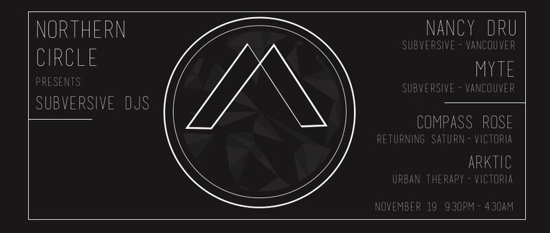 Northern Circle presents: Subversive DJs w/: MYTE, NANCY DRU, Compass Rose, ARKTIC @ Sunset Labs Nov 19 2016 - May 6th @ Sunset Labs