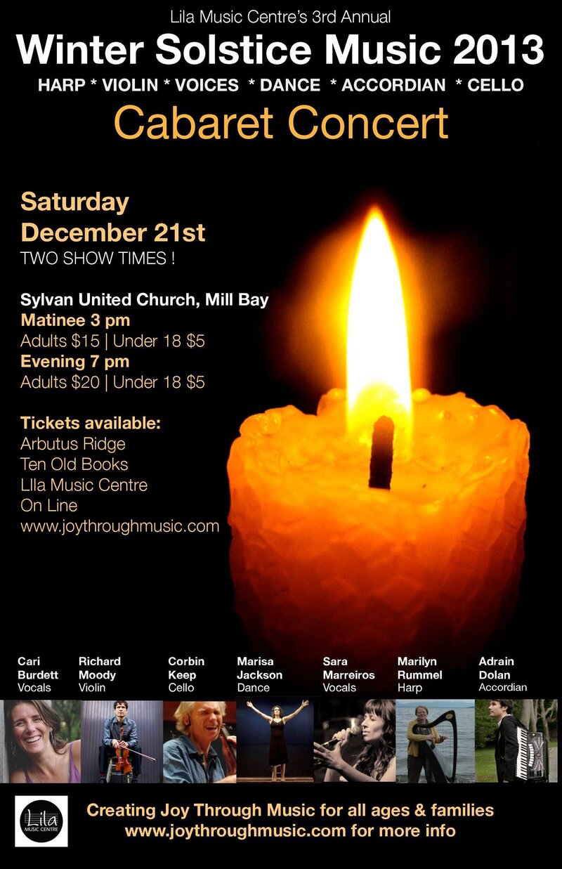 Celebrate Winter Solstice in style: Richard Moody, Corbin Keep, Marilyn Rummel, Cari Burdett @ Sylvan United Church Dec 21 2013 - Apr 30th @ Sylvan United Church