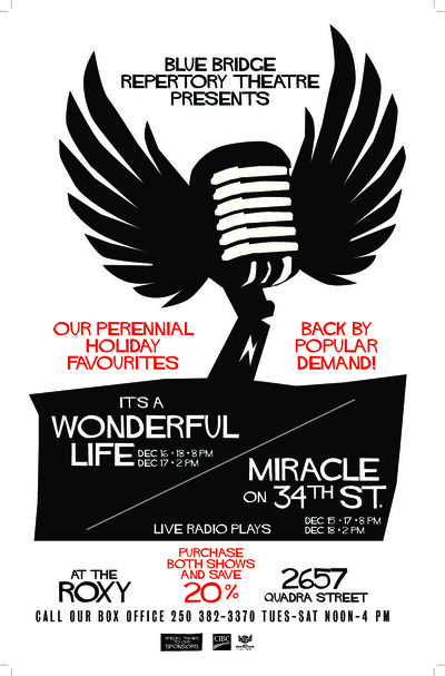 Miracle on 34th St - The Radio Play: Wes Tritter, RJ Peters, AMANDA LISMAN @ Blue Bridge Repertory Theatre Dec 31 1969 - Jun 12th @ Blue Bridge Repertory Theatre
