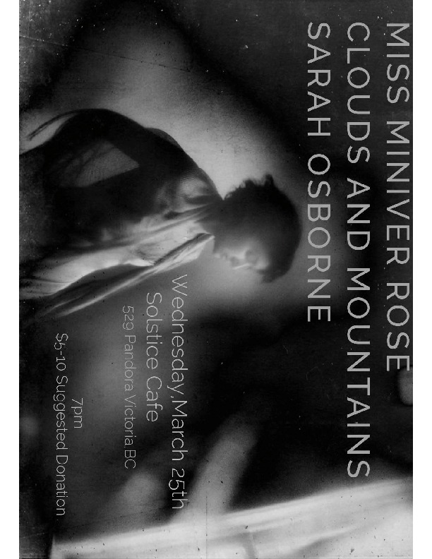Miss Miniver Rose, Sarah Osborne, The River Arkansas, Clouds and Mountains @ The Solstice Cafe & Lounge Mar 25 2015 - May 1st @ The Solstice Cafe & Lounge