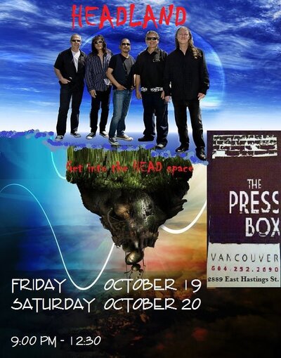 Join us at Pressbox for LIVE MUSIC!! Featuring HEADLAND: Headland @ Press Box - Oct 19, 2012