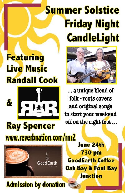 Friday Night Candlelight: R&R @ Good Earth Coffeehouse Jun 24 2016 - May 1st @ Good Earth Coffeehouse