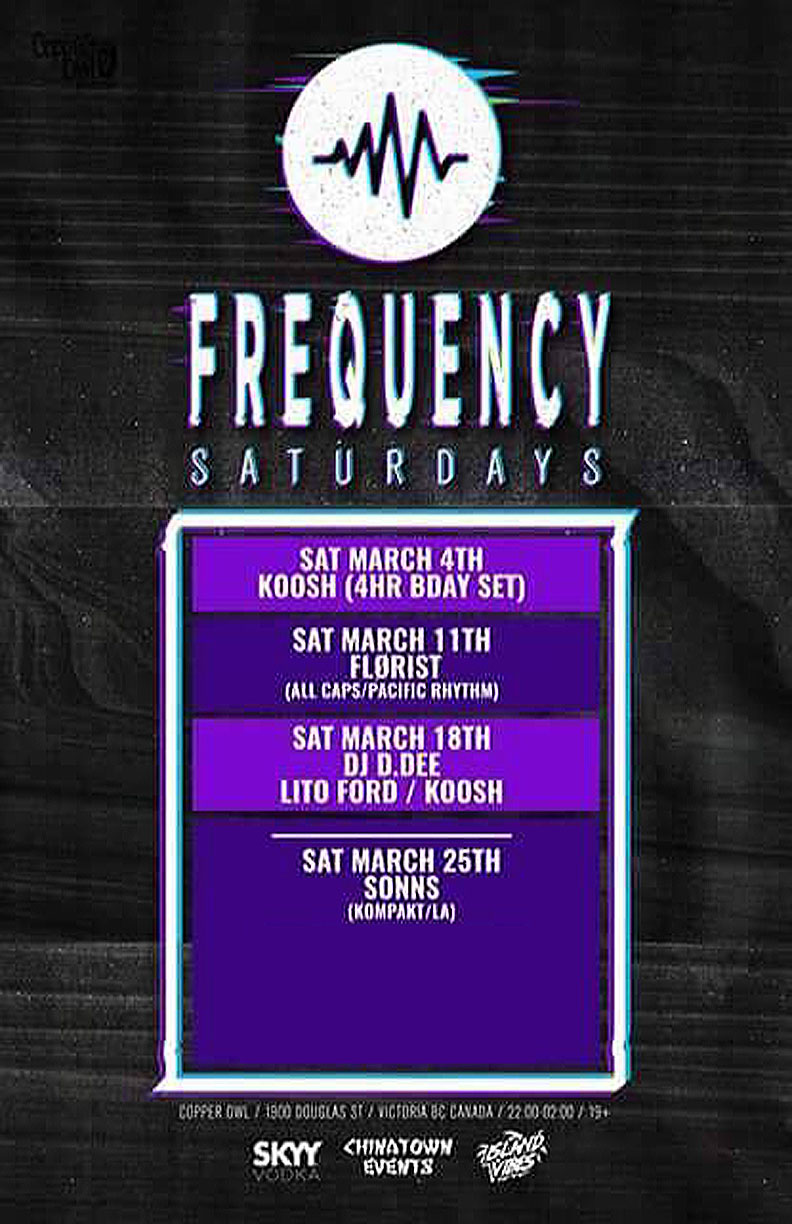 Frequency Saturdays: KOOSH @ Copper Owl Mar 4 2017 - Jun 5th @ Copper Owl