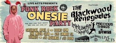 Blackwood Renegades , Inhuman Company, Precious Things, Spewers @ The Media Club Apr 8 2017 - May 6th @ The Media Club
