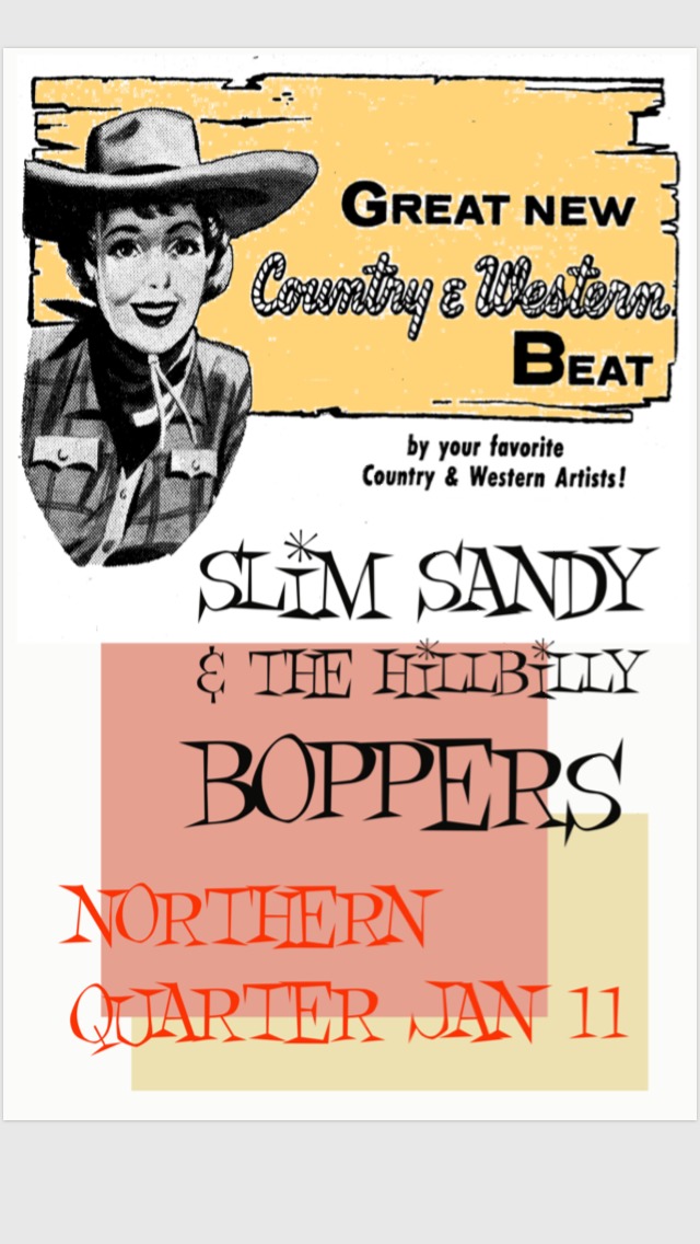 Slim Sandy and the Hillbilly Boppers @ Northern Quarter Visual Arts Exhibitions Jan 11 2019 - May 6th @ Northern Quarter Visual Arts Exhibitions