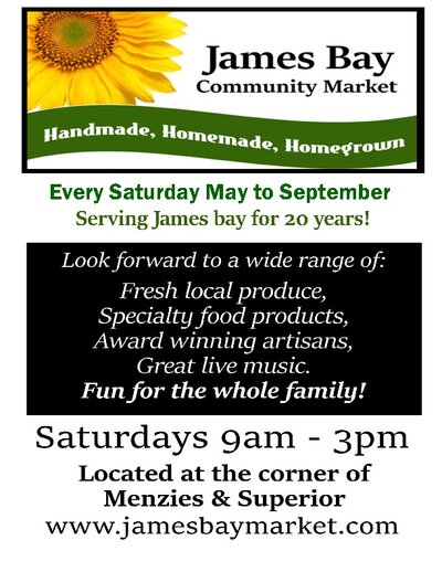James Bay Community Market @ Corner of Menzies and Superior - May 07, 2016