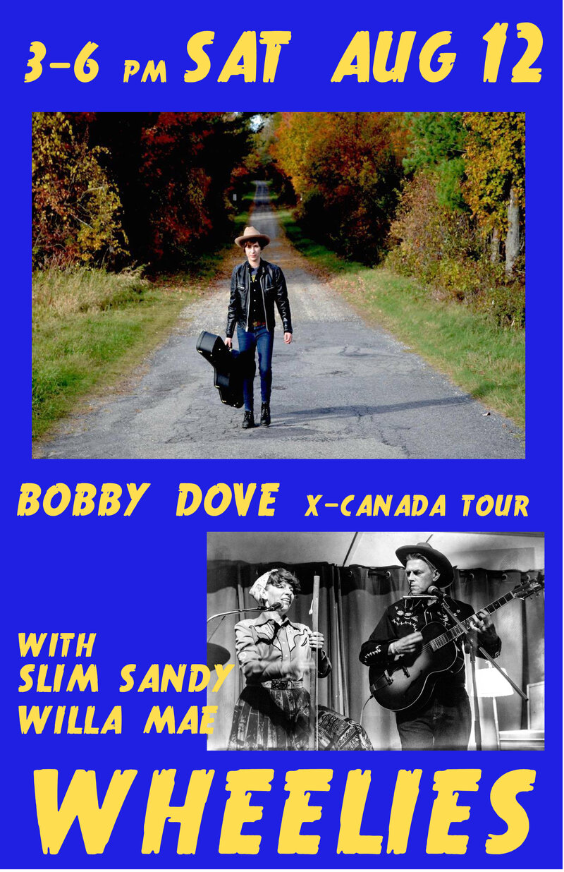 Bobby Dove, Slim Sandy and Willa Mae @ Wheelies Motorcyles Aug 12 2017 - Jun 4th @ Wheelies Motorcyles