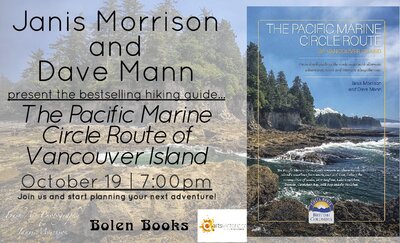 Janis morrison and Dave Mann presents "The Pacific marine Circle Route of Vancouver Island": Janis Morrison, Dave Mann @ Bolen Books Oct 19 2017 - May 1st @ Bolen Books