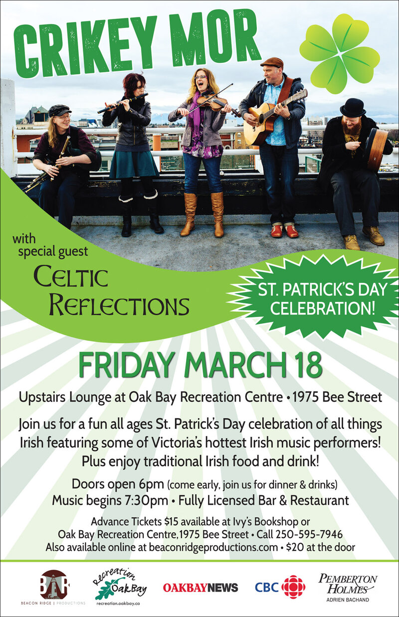 St. Patrick's Day Ceilidh: Crikeymor, Celtic Reflections @ Sports View Lounge Mar 18 2016 - May 21st @ Sports View Lounge