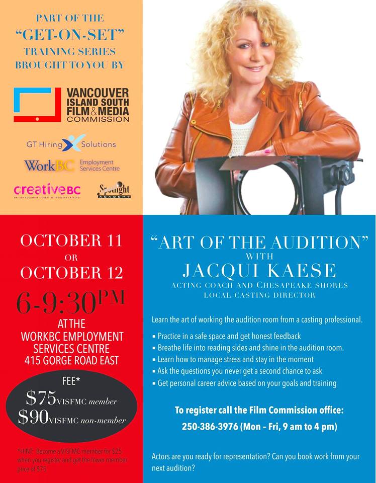 Art of the Audition with Jacqui Kaese:  Jacqui Kaese @ WorkBC Employment Services Centre - Oct 11, 2017