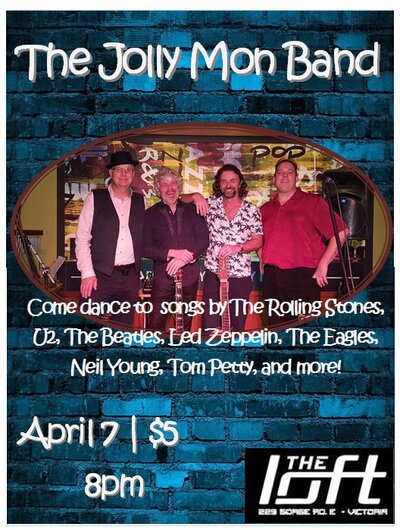 The Jolly Mon Band @ The Loft (Victoria) Apr 7 2017 - Jun 11th @ The Loft (Victoria)