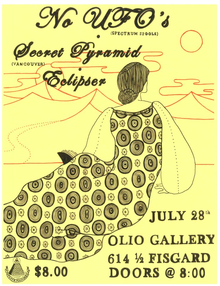 A night of live electronics: No UFO's, SECRET PYRAMID, Eclipser @ Olio Artists & Workers Cooperative Jul 28 2012 - May 16th @ Olio Artists & Workers Cooperative