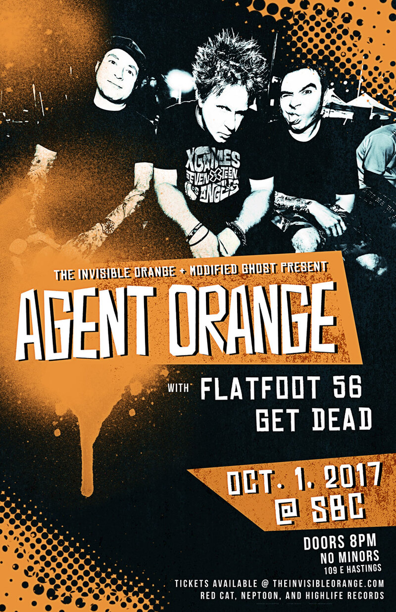 Agent Orange, Flatfoot 56, Get Dead @ SBC Restaurant Oct 1 2017 - May 5th @ SBC Restaurant