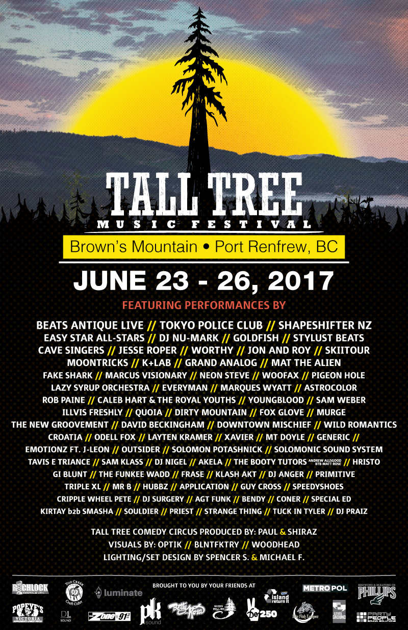 Jesse Roper, Tokyo Police Club, Easy Star All-Stars, Jon and Roy @ Tall Tree Music Festival Jun 23 2017 - May 6th @ Tall Tree Music Festival
