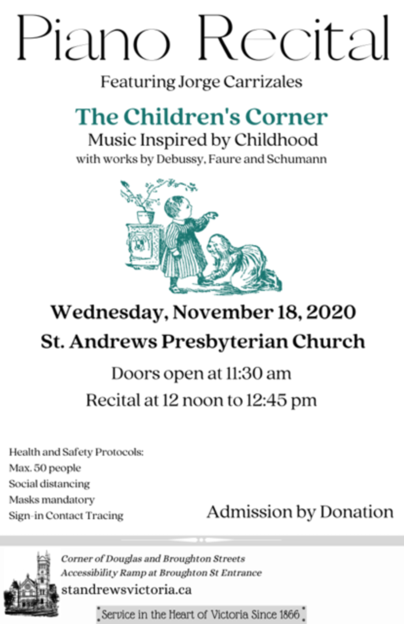 St. Andrew&rsquo;s Presbyterian Fall Recital Series features pianist Jorge Carrizales: Jorge Carrizales @ St. Andrews Presbyterian Church Nov 18 2020 - Jun 12th @ St. Andrews Presbyterian Church