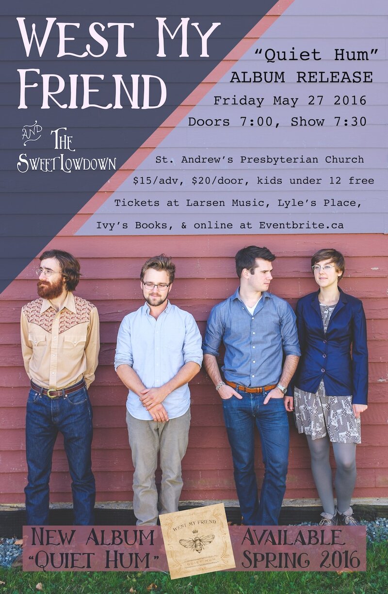 West My Friend Album Release!: West My Friend, The Sweet Lowdown @ St. Andrews Presbyterian Church May 27 2016 - May 6th @ St. Andrews Presbyterian Church