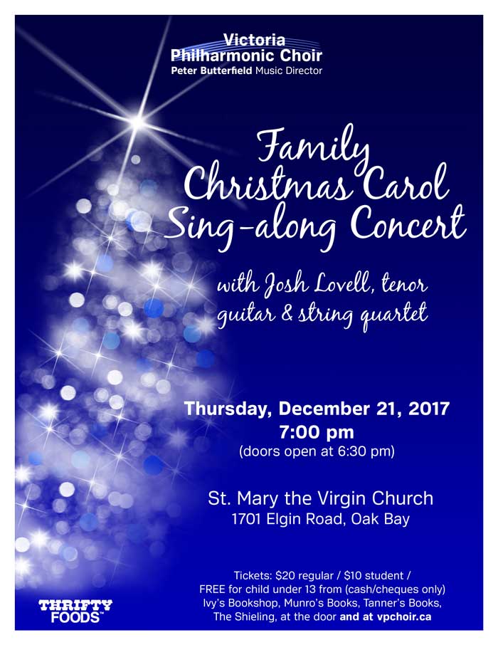 FAMILY CHRISTMAS CAROL SING-ALONG CONCERT @ St. Mary's Anglican Church Dec 21 2017 - May 16th @ St. Mary's Anglican Church