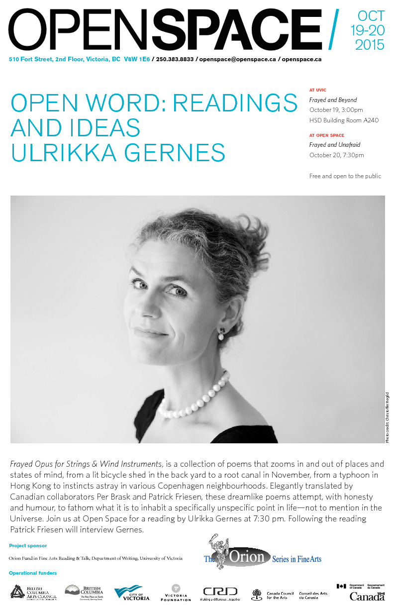 Open Word: Readings and Ideas - Ulrikka Gernes: Ulrikka Gernes @ Open Space - Oct 20, 2015