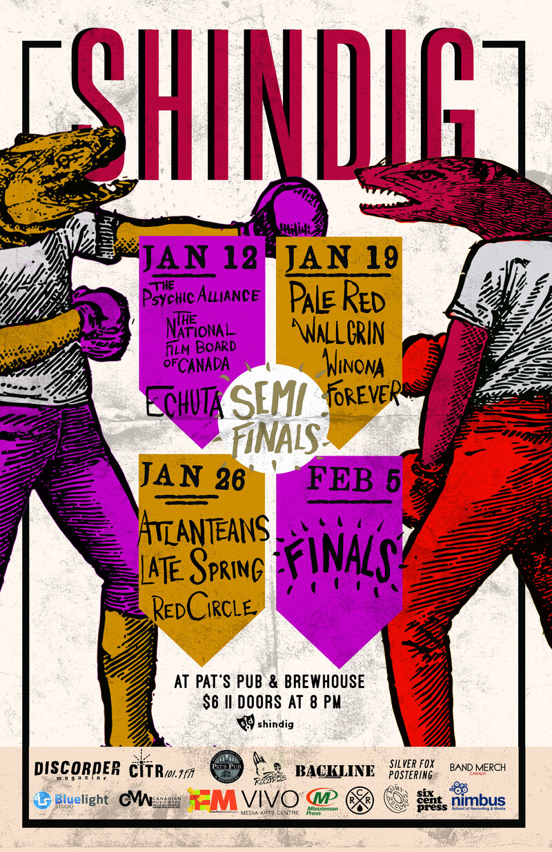 Shindig Semi-Finals Night One: Gun Control, The Psychic Alliance, Echuta @ Pat's Pub Jan 12 2016 - May 5th @ Pat's Pub