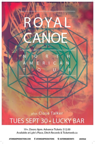 Royal Canoe, Close Talker @ Lucky Bar Oct 9 2014 - Jun 10th @ Lucky Bar