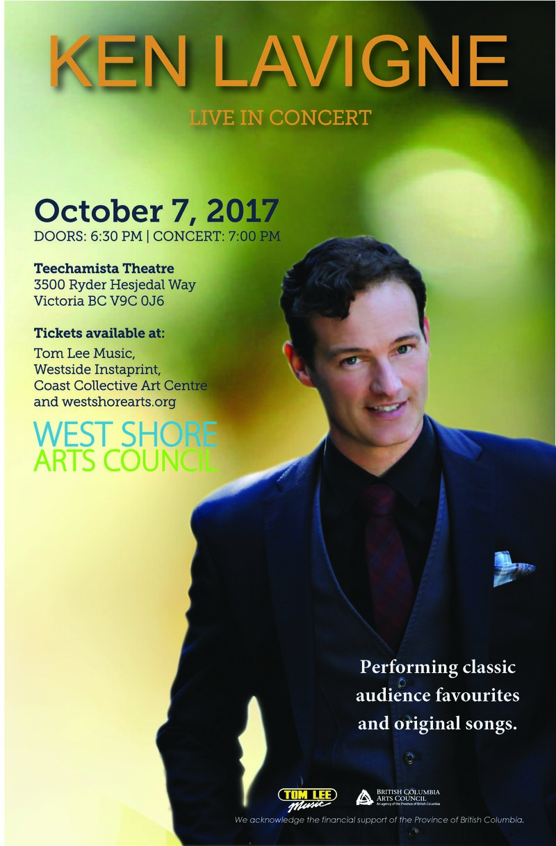 Ken Lavigne Live in Concert @ Teechamitsa Theatre Oct 7 2017 - Apr 30th @ Teechamitsa Theatre