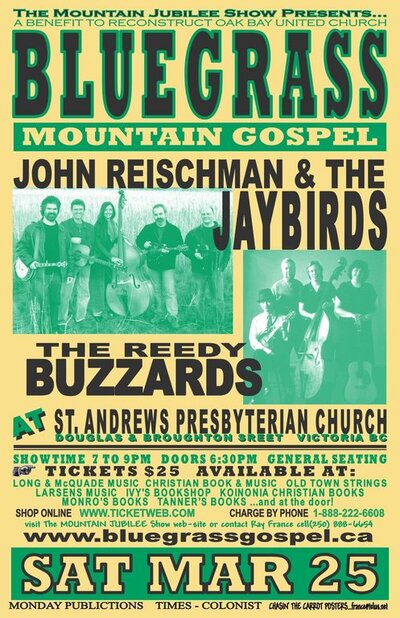 JOHN REISCHMAN & THE JAYBIRDS, Reedy Buzzards @ St. Andrews Presbyterian Church Mar 24 2006 - May 6th @ St. Andrews Presbyterian Church