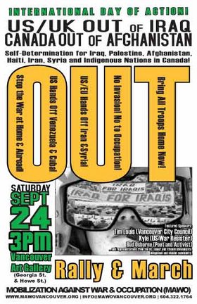 Sept 24 Int'l day of action: US/UK OUT OF IRAQ! CANADA OUT OF AFGHANISTAN @ Vancouver Art Gallery - Sep 24, 2005