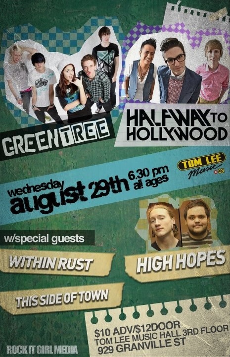 The Back To School Survival Guide: GreenTree, Halfway to Hollywood, High Hopes, Within Rust, This Side Of Town @ Tom Lee Music Hall Aug 29 2012 - May 6th @ Tom Lee Music Hall