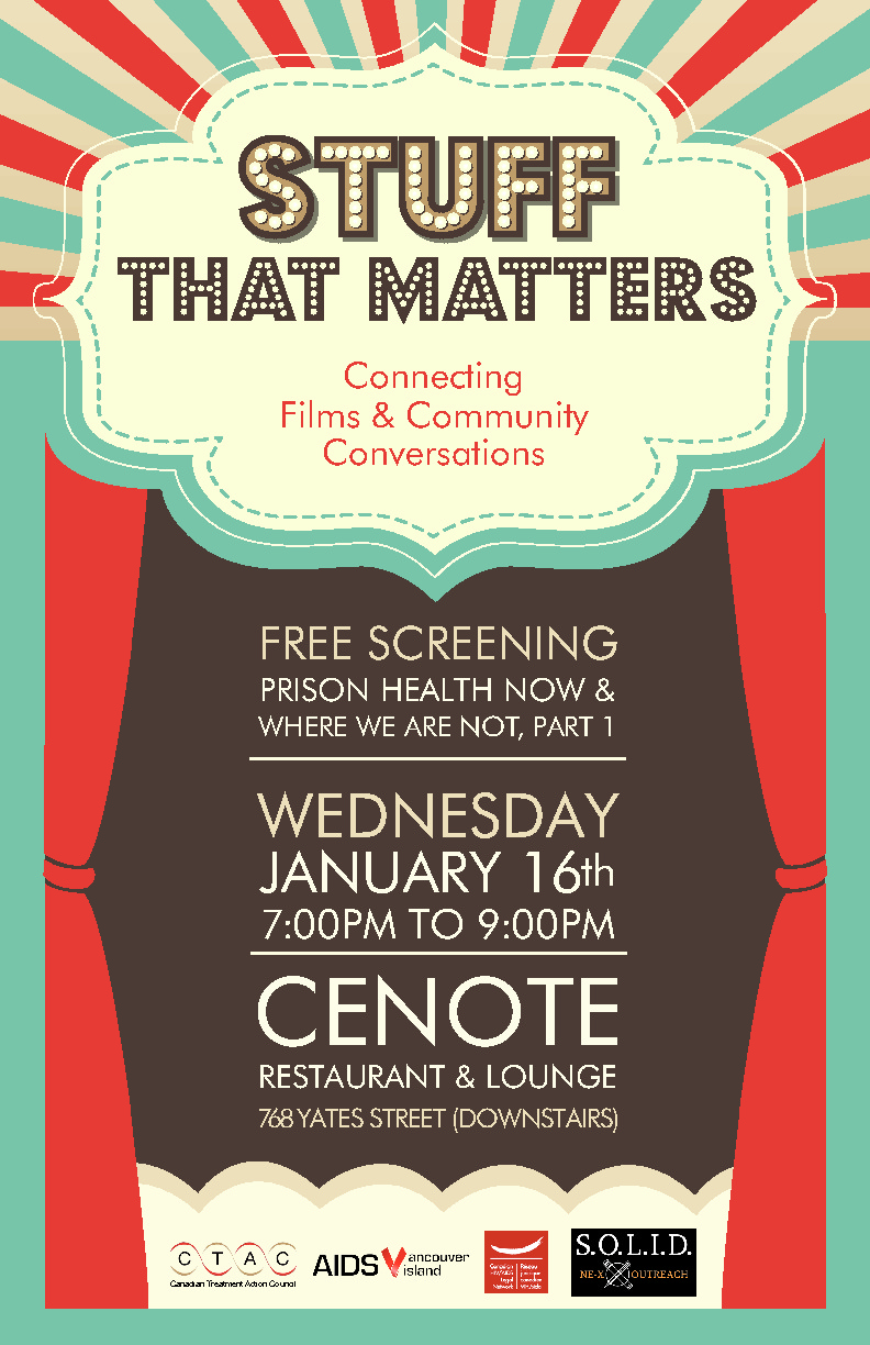Stuff That Matters: Social Justice Film Night: Where We Are Not: Part 1 , Prison Health Now @ Cenote - Jan 16, 2013