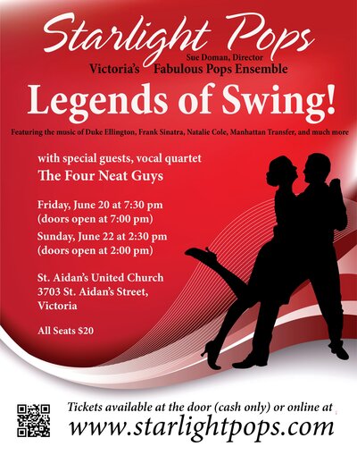 Starlight Pops presents "Legends of Swing!": Starlight Pops , Special Guests: The Four Neat Guys @ Broad View United Jun 20 2014 - May 6th @ Broad View United