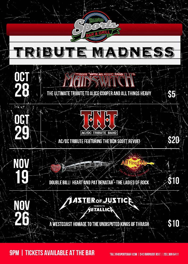 Tribute Madness: MAINSWITCH @ Tally Ho Sports Bar and Grill Oct 28 2016 - May 6th @ Tally Ho Sports Bar and Grill