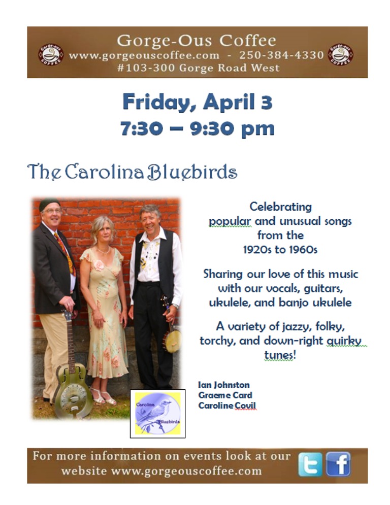 Carolina Bluebirds: Carolina Bluebirds @ Gorge-ous Coffee Apr 3 2015 - May 8th @ Gorge-ous Coffee