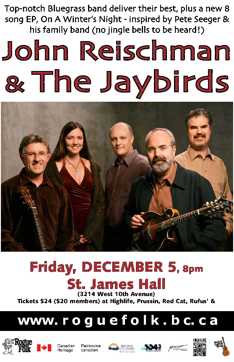 JOHN REISCHMAN & THE JAYBIRDS @ St. James Community Hall Dec 5 2014 - May 7th @ St. James Community Hall