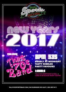 NEW YEAR'S EVE with THAT 70's BAND @ Tally Ho Sports Bar and Grill Dec 31 2016 - May 6th @ Tally Ho Sports Bar and Grill
