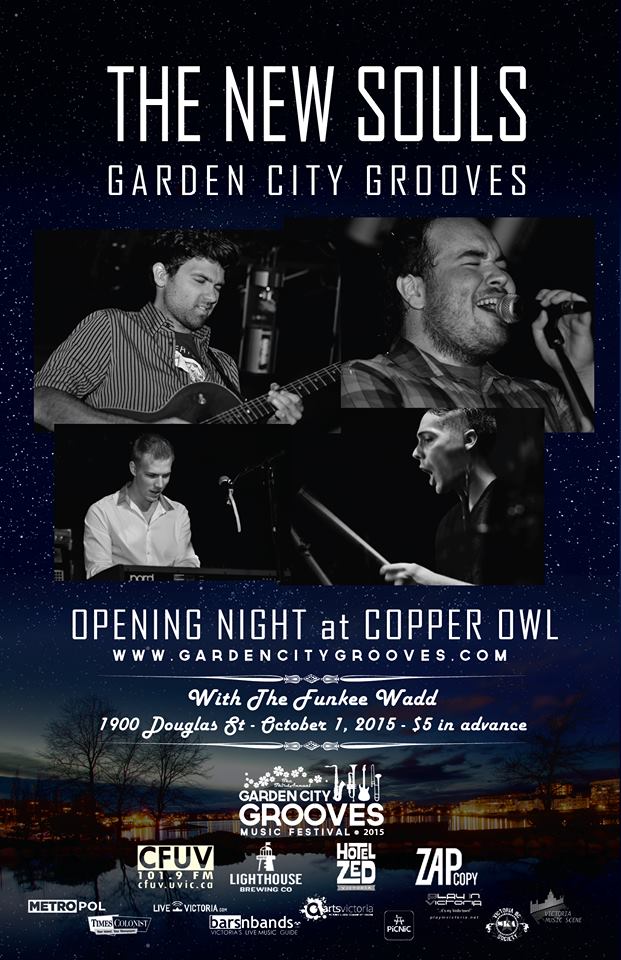 Garden City Grooves Opening Night: The New Souls, The Funkee Wadd, + special guests @ Copper Owl Oct 1 2015 - May 7th @ Copper Owl