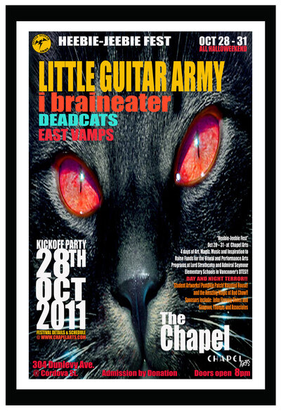 Heebie-Jeebie Fest!: Little Guitar Army, I, Braineater, The Deadcats, East Vamps @ Chapel Arts Oct 28 2011 - May 7th @ Chapel Arts