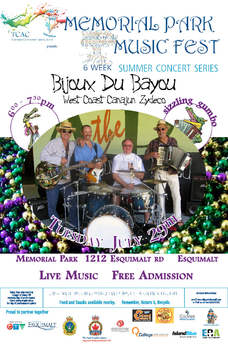 CONCERT #6: Bijoux du Bayou @ MEMORIAL PARK 1212 ESQUIMALT RD ESQUIMALT - Jul 29, 2014