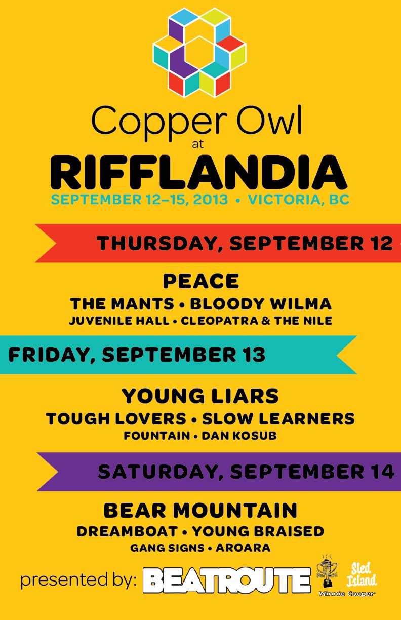 RIFFLANDIA AT THE COPPER OWL DAY 2: Dan Kosub, Fountain, Slow Learners, Tough Lovers, Young Liars @ Copper Owl Sep 13 2013 - May 16th @ Copper Owl