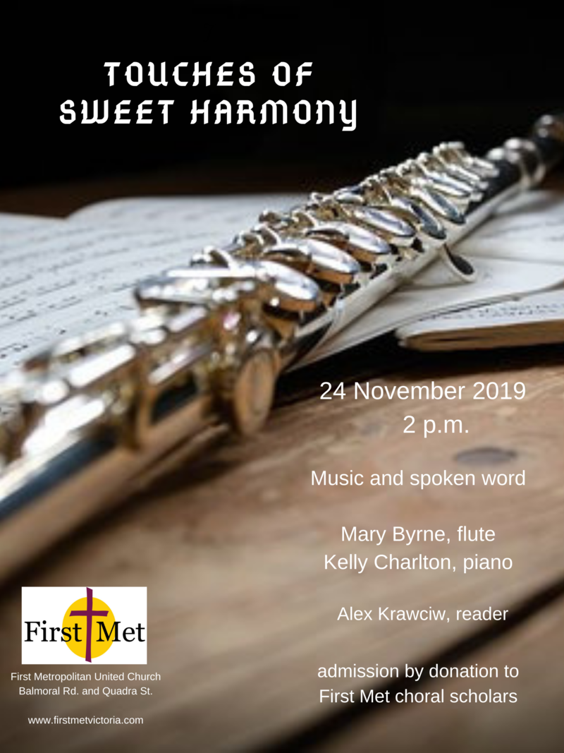 Touches of Sweet Harmony: Mary Byrne, Kelly Charlton, Alec Kracwic @ United Commons (First Metropolitan United Church) - Nov 24, 2019