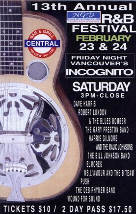 R & B Festival in support of the "NEED CRISIS LINE": Incognito @ Central Bar & Grill Feb 23 2007 - May 6th @ Central Bar & Grill