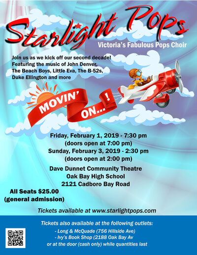 Starlight Pops presents MOVIN' ON!: Starlight Pops  @ Dave Dunnet Theatre  Feb 1 2019 - May 28th @ Dave Dunnet Theatre 