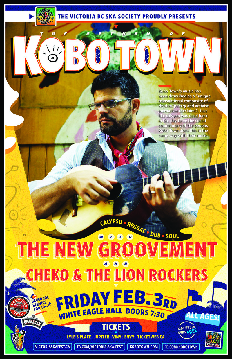 THE RETURN OF KOBO TOWN!: Kobo Town, The New Groovement, Cheko & The Lion Rockers @ White Eagle Polish Hall Feb 3 2017 - May 6th @ White Eagle Polish Hall