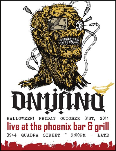 HALLOWEEN COSTUME PARTY featuring DAMIFINO: Damifino @ The Phoenix Bar and Grill Oct 31 2014 - Jun 5th @ The Phoenix Bar and Grill