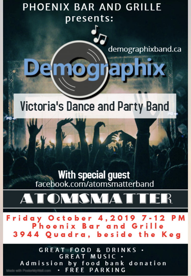 CLASSIC ROCK SHOWDOWN: Demographix, Atomsmatter @ The Phoenix Bar and Grill Oct 4 2019 - Jun 4th @ The Phoenix Bar and Grill